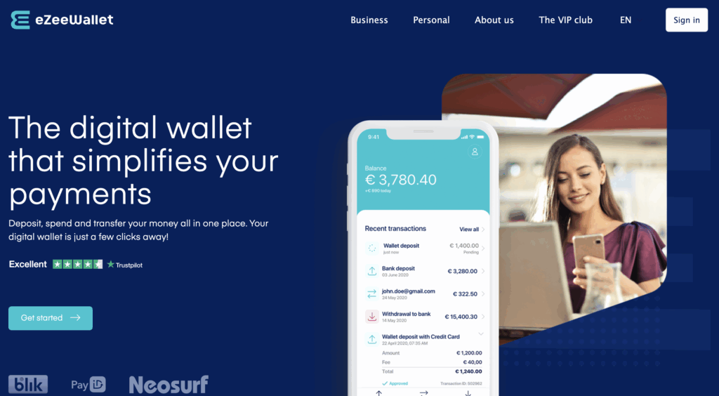 eZeeWallet forside